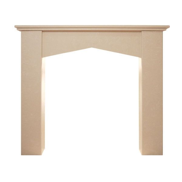 The Georgia Mantelpiece in Beige Stone with Downlights, 48 Inch