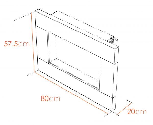 Adam Carina Electric Wall Mounted Fire with Remote Control in Satin Grey, 32 Inch