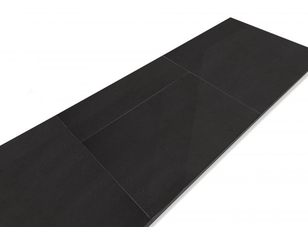Adam Granite Stone Solid Fuel Hearth in Black, 48 Inch