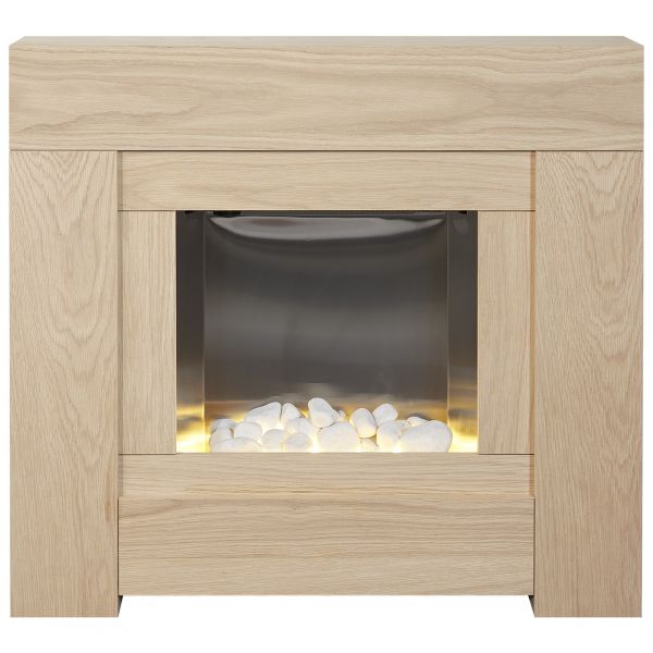 Adam Brooklyn Electric Fireplace Suite in Oak, 30 Inch