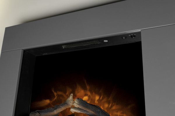 Adam Carina Electric Wall Mounted Fire with Remote Control in Satin Grey, 32 Inch