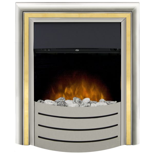 Adam Lynx 3-in-1 Electric Fire with Interchangeable Trims in Chrome