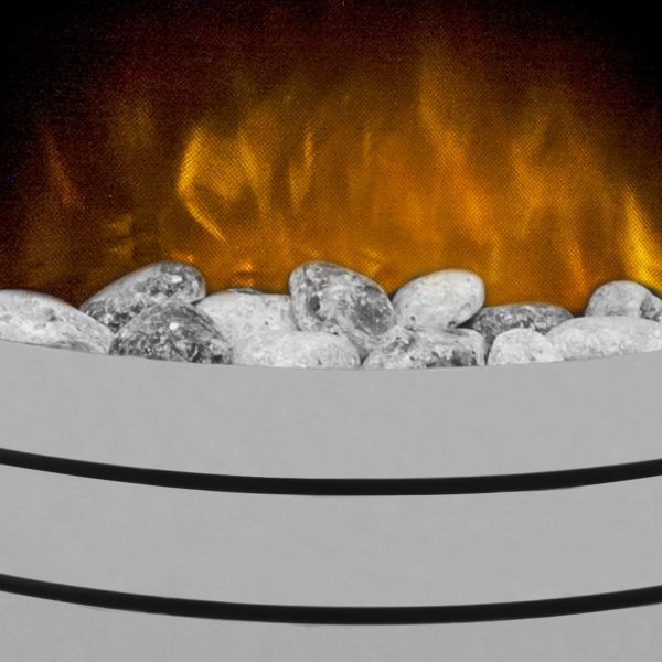 Adam Comet Electric Fire in Brushed Steel