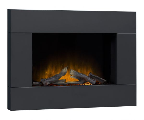 Adam Carina Electric Wall Mounted Fire with Remote Control in Black, 32 Inch