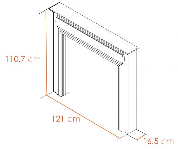 Adam Honley Mantelpiece in Pure White, 48 Inch