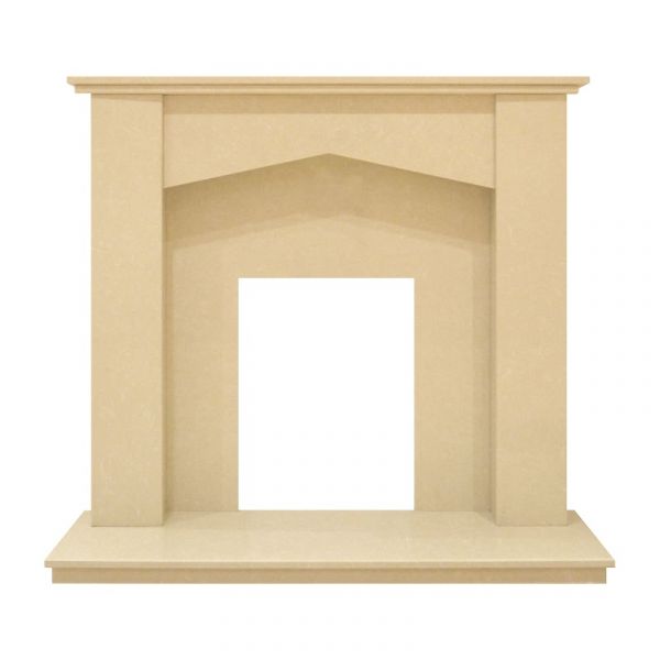 The Georgia Marble Fireplace in Beige Stone, 48 Inch