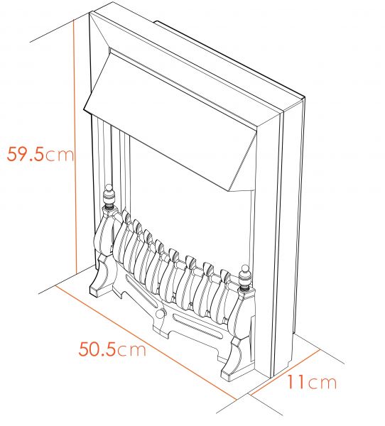 Adam Blenheim Electric fire in Brass