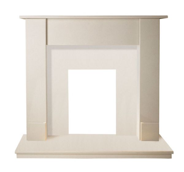 The Maine Marble Fireplace in Beige Stone, 48 Inch