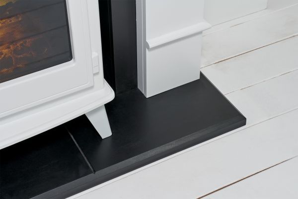 Adam Oxford Stove Suite in Pure White with Woodhouse White Electric Stove, 48 Inch