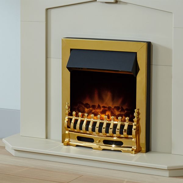 Adam Blenheim Electric fire in Brass