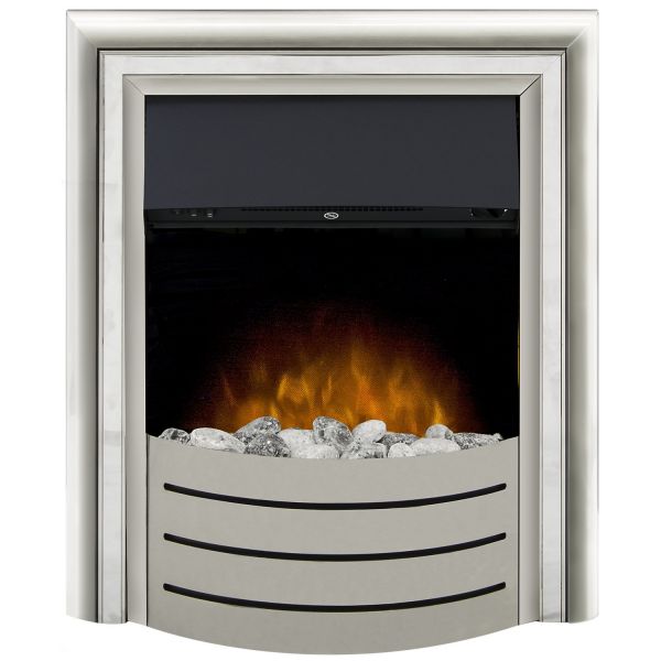 Adam Lynx 3-in-1 Electric Fire with Interchangeable Trims in Chrome