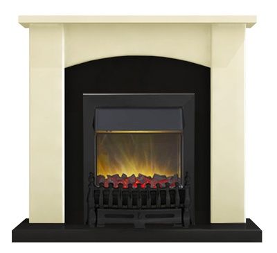 Adam Holden Fireplace Suite in Cream with Blenheim Electric Fire in Black, 39 Inch