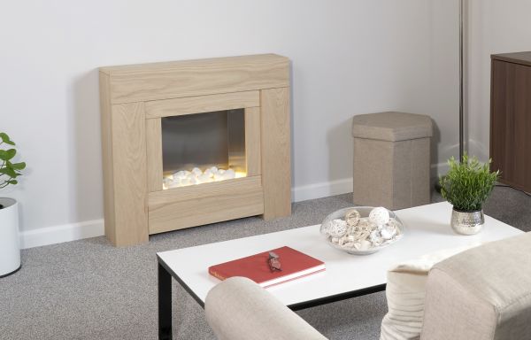 Adam Brooklyn Electric Fireplace Suite in Oak, 30 Inch