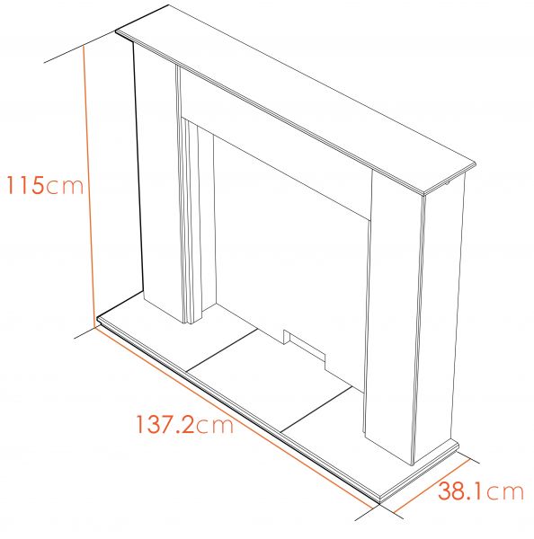 Adam Montara Stove Fireplace in Crystal White with Downlights, 54 Inch