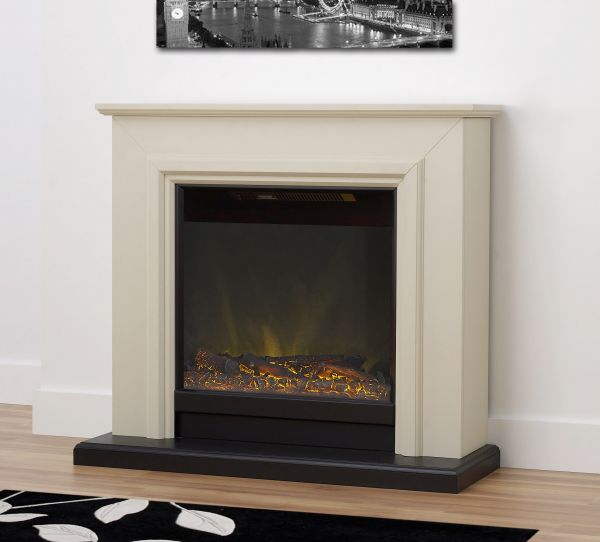 Adam Kensington Fireplace Suite in Stone Effect, 40 Inch