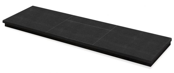 Adam Granite Stone Solid Fuel Hearth in Black, 54 Inch