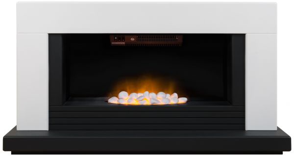 Adam Carrera Fireplace Suite in Pure White, 48 Inch