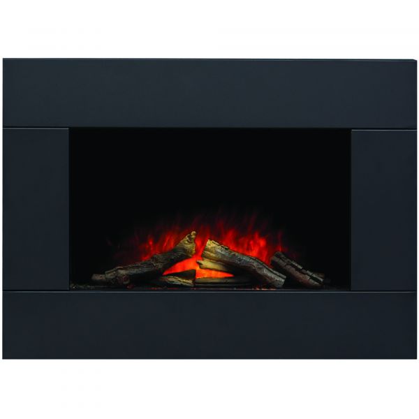 Adam Carina Electric Wall Mounted Fire with Remote Control in Black, 32 Inch