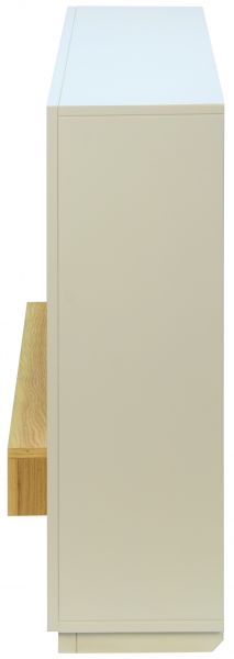 Adam Sambro Fireplace Suite in Stone Effect with Oak Shelf, 46 Inch