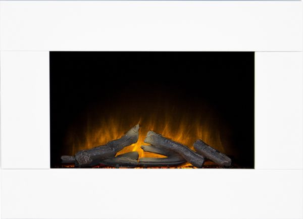 Adam Carina Electric Wall Mounted Fire with Remote Control in Pure White, 32 Inch