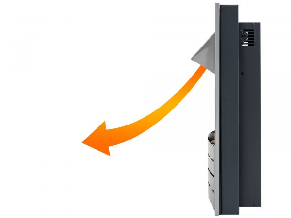 Adam Helios Electric Fire in Brushed Steel