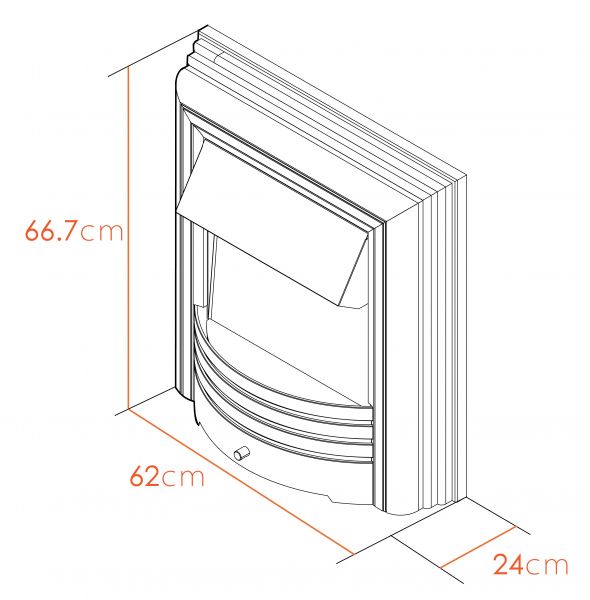 Adam York Freestanding Electric Fire in Brushed Steel