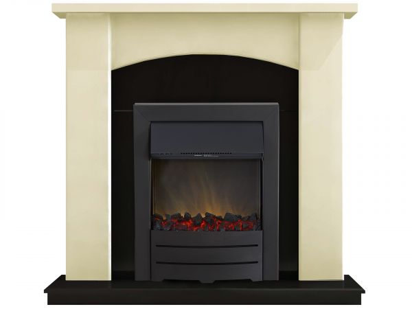Adam Holden Fireplace Suite in Cream with Colorado Electric Fire in Black, 39 Inch