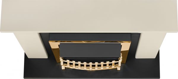 Adam Holden Fireplace Suite in Cream with Blenheim Electric Fire in Brass, 39 Inch
