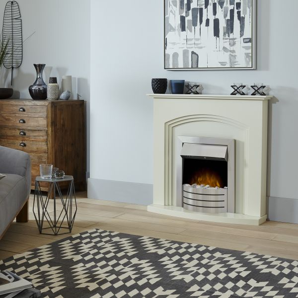 Adam Comet Electric Fire in Brushed Steel