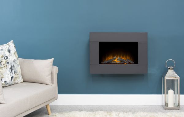 Adam Carina Electric Wall Mounted Fire with Remote Control in Black, 32 Inch