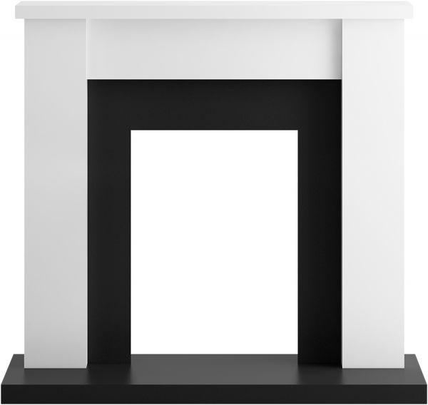 Adam Solus Fireplace in Black and Pure White, 39 Inch
