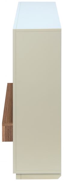 Adam Sambro Fireplace Suite in Stone Effect with Walnut Shelf, 46 Inch