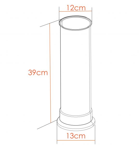 Adam Straight Stove Pipe in White