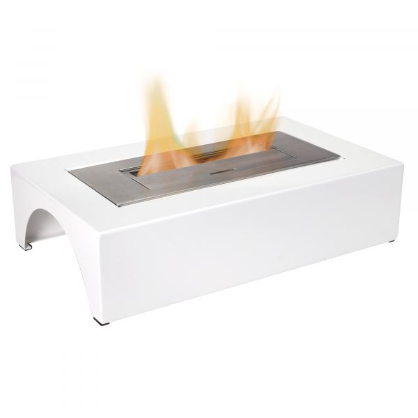 The Curve Freestanding Bio Ethanol Fire in White